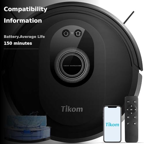 image for Tikom Robot Vacuum and Mop Combo, 5000Pa Robotic Vacuum Cleaner, 150 M