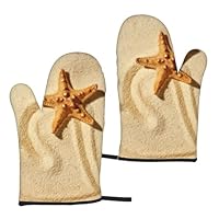 Guanti da forno lunghi doppi, estivi da spiaggia, conchiglia, stella