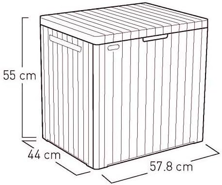 Keter City Box Skrzynia Ogrodowa, Ciemnoszary, 44 x 58 x 55 cm; 3.77 kg, 113 l