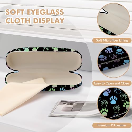 Image of Glasses Case Hard Shell,Portable Protective Eyeglasses Case, Eyeglass Holder Box with Cleaning Cloth,for Women Men