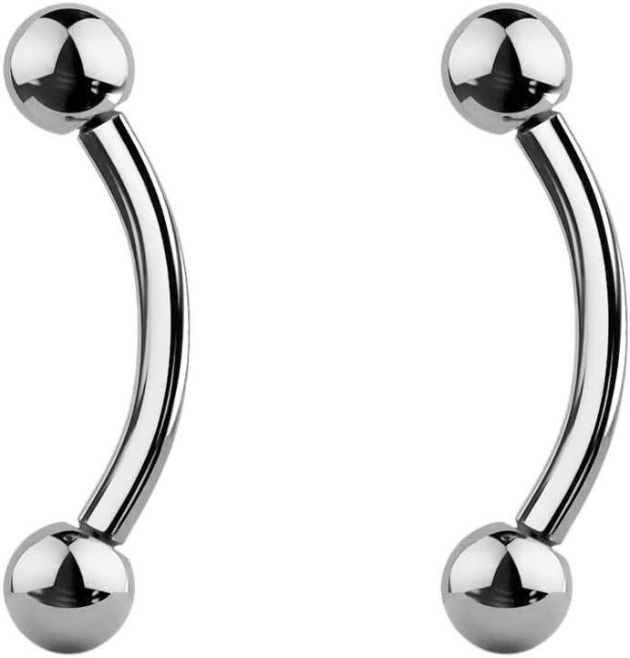 Kakonia 12Pcs 16G Eyebrow Rook Piercing Jewellery For Women Curved Barbell Piercing Gold Rosegold Silver Stainless Steel Belly Button Nose Helix Cartilage Lip Body Piercing Jewellery For Women