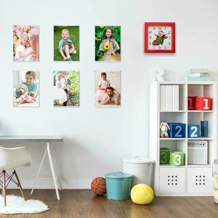 8x10 Acrylic Picture Frames,Set of 6 Clear Photo Frame for Wall,Clear Frameless picture Frames 8 x 10,Floating Hanging Picture Frames 8 x 10 for Home, School, Office