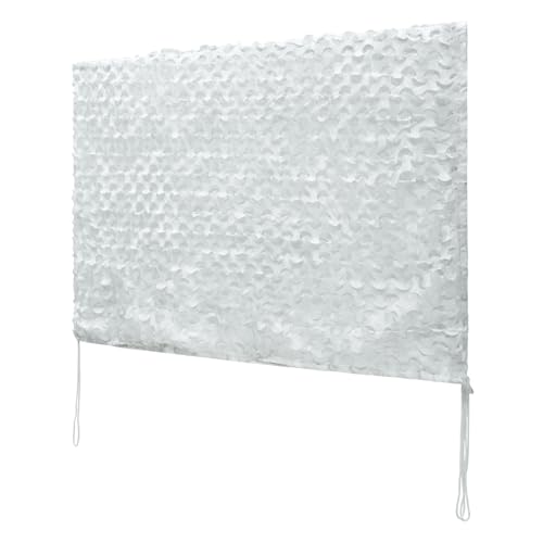 HYOUT Camo Netting Camouflage Net Bulk Roll for Hunting Blinds Ghillie Sunshade, Camping, Military Party Decoration, SPRETTA White 6.5x10ft