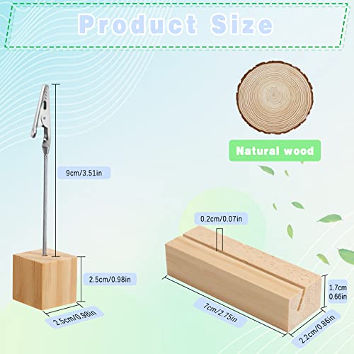 10 PCS Memo Clip Holder Stand with 4 PCS Wooden Place Card Holders - Image 2