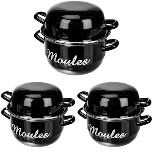 BAUMALU 312852 Peinte Marmite, Noir (Lot de 3)