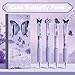 MOZXIRZ 4 Pcs Gel Pens Purple Butterfly Pens Cute Retractable Pens 0.5mm Black Ink Writing Pen for Women Girls Men Boy Pen Office School Supplies (Purple Butterfly)