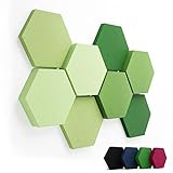 FENNEXT® Schallabsorber Akustikpaneele [8 Stk.] für spürbar reduzierte Geräusche I Modernes Akustikbild aus Hexagon Akustikplatten I Unbedenkliche Wand Paneele hergestellt in der EU I 3D Panels