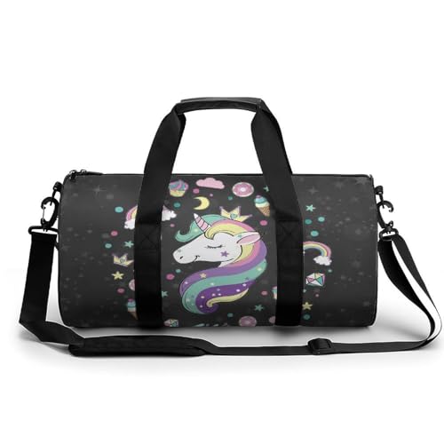 Sac de gym licorne compact 45x23x23cm avec grande ouverture voyage