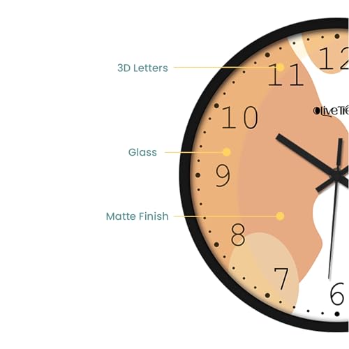 Image of Olive Tree Wall Clock 12 inch Silent Quartz Decorative Multicoloured Wall Clock Non-Ticking Classic Clock Battery Operated Round Easy to Read for Room /Home /Kitchen /Bedroom /Office /School - 9048