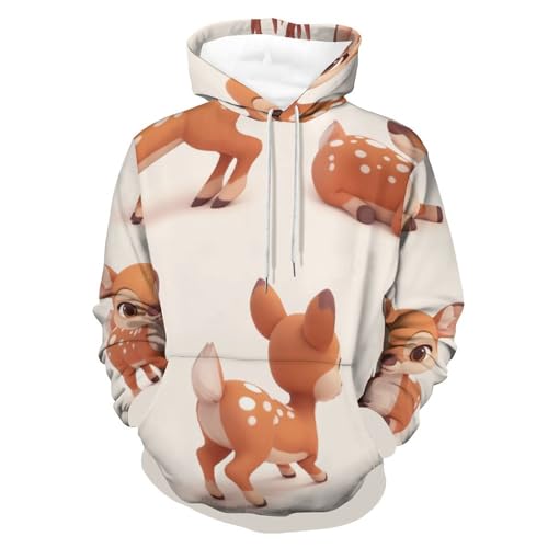 Cerf Mignon Sweat à Capuche unisexe taille S, le sweatshirt pullover idéal au quotidien