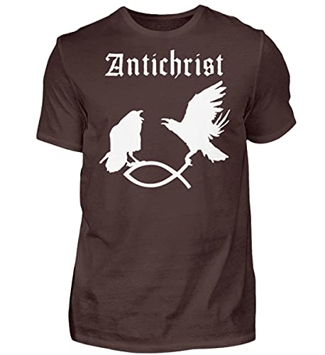 T-shirt homme Antichrist marron taille Small idéal pour concerts metal