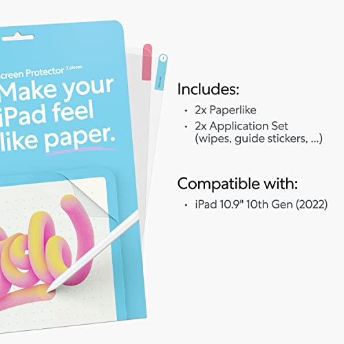 Paperlike 2.1 (2 Pieces) For Ipad 10.9" 10Th Generation (2022) - Transparent Screen Protector For Notetaking And Drawing Like On Paper #TOP1
