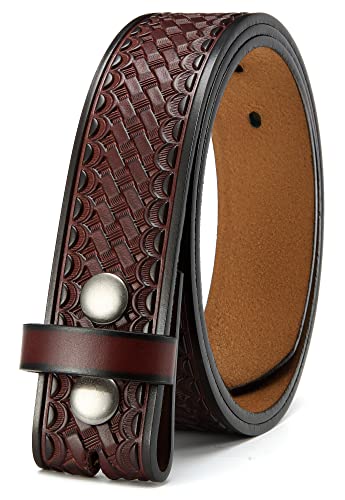 Western Belt Strap 1.5" No Buckle – Full Grain Cowboy Distressed Genuine Leather Replacement for Men.4