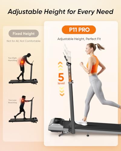 Image of Acezoe Walking Pad with 12% Incline & Height-Adjustable Handlebar, 5-in-1 Foldable Treadmill for Home & Office, Portable Under Desk Treadmill with LED Display & App Control