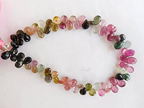 Tourmaline naturelle perles facettées poires fil 8 pouces pour créer un cadeau personnalisé