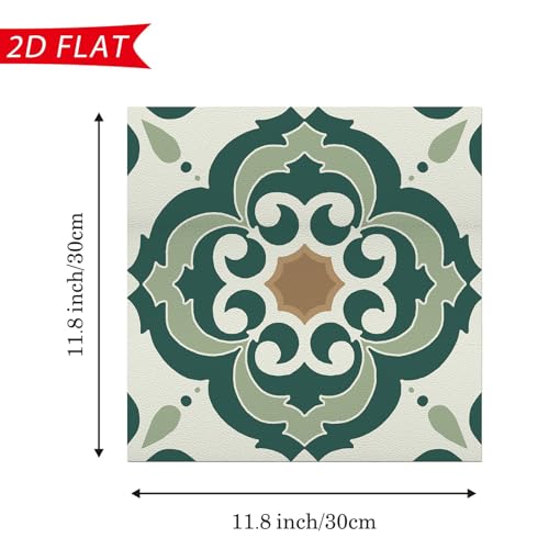 Celestdeco Vinylboden Selbstklebende Bodenfliesen Grün Marmor,Pvc Bodenbelag Klebefliesen Boden Grün Matt, Fußbodenbelag Bodenbelag Selbstklebend für Bad Küche Wohnzimmer 10 Stück 30x30cm