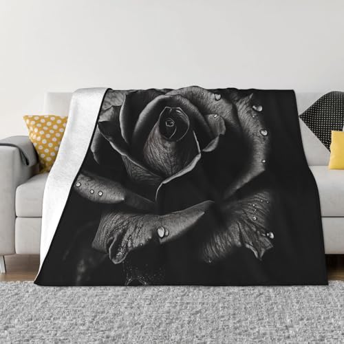 Couverture en microfibre douce rose noire fini les plaids rêches qui grattent - 2