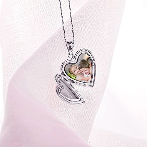 PicturesOnGold.com Always in My Heart Silver Heart Locket Pendant Necklace - 3/4 Inch X 3/4 Inch - Includes Sterling Silver 18 inch Chain (Locket Only 1) - Image 6