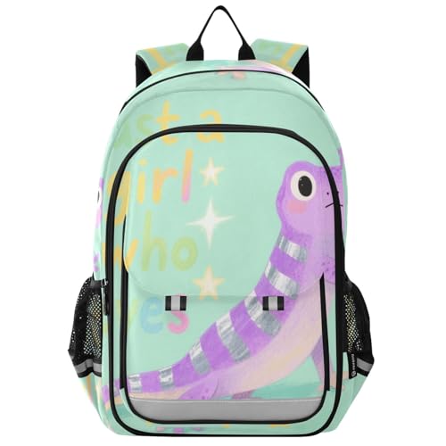 aidingzhi Rucksack für Kinder 8–12: leichte Büchertaschen für Damen in verschiedenen Farben – Just A Girl Who Loves Salamander