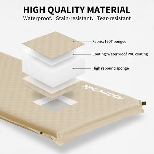 Naturehike Connectable Self-Inflating Sleeping Pad - 2.36" Memory Foam Camping Mattress for Tent, Travel, and Outdoor Adventures - Image 4