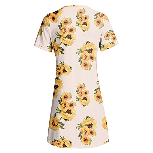 Heavkin Dresses For Women Pocket Casual Crew Neck Loose Knee-Length Short Dress 2021 #TOP6
