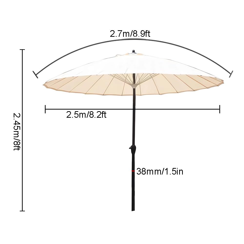 Parasol ogrodowy na zewnątrz, 9 m, parasol szanghajski, pochylony parasol przeciwsłoneczny, ochrona przed promieniowaniem UV na taras targ podwórko balkon
