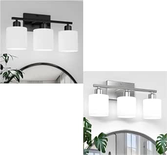 Dekang Black&Brushed Nickel Bathroom Light Fixtures Over Mirror ...