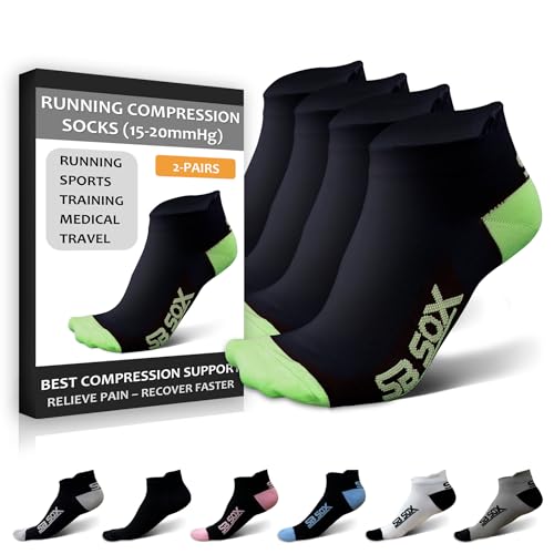 SB SOX 2-Pair Running Socks for Men and Women – Low Cut/Ankle Athletic Socks for All-Day Wear