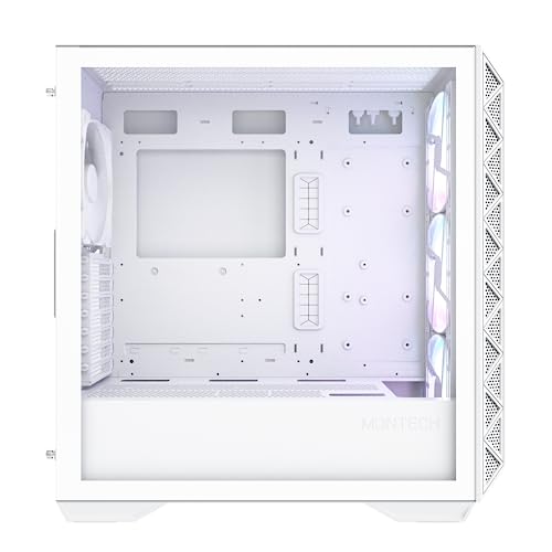 Image of Montech AIR 903 MAX, E-ATX Mid Tower Case, High Airflow, 3X 140mm ARGB PWM & 1x 140mm PWM Fans Pre-Installed, Tempered Glass Side Panel, Mesh Front, Type-C, Support 4090 GPUs, White