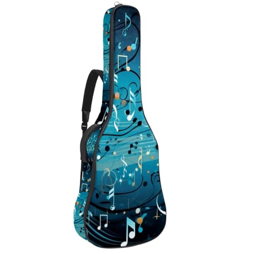 Sac à dos pour guitare en tissu Oxford bleu à motifs notes de musique