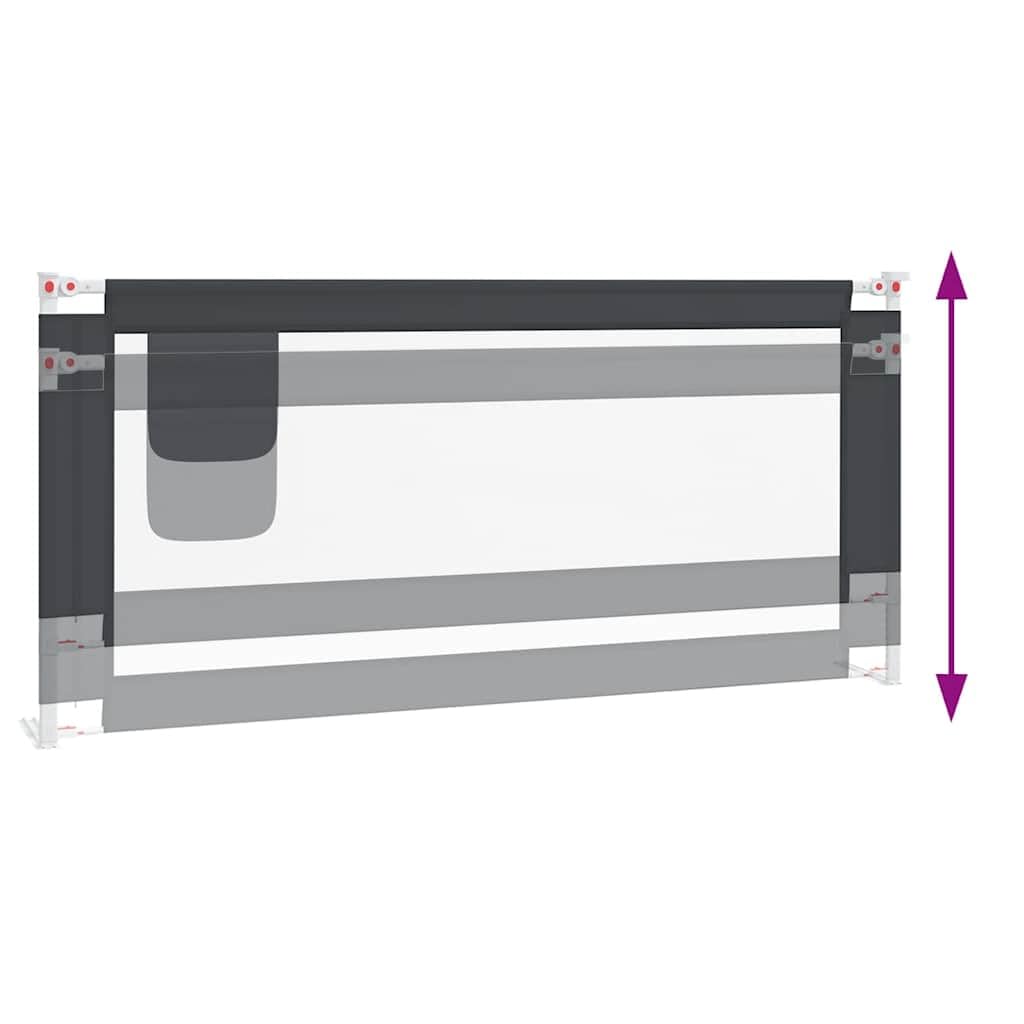 vidaXL Barrière de Sécurité de Lit d'enfant Protection de Lit Bébé Tout-Petits Chambre à Coucher Maison Intérieur Gris Foncé 200x25 cm Tissu