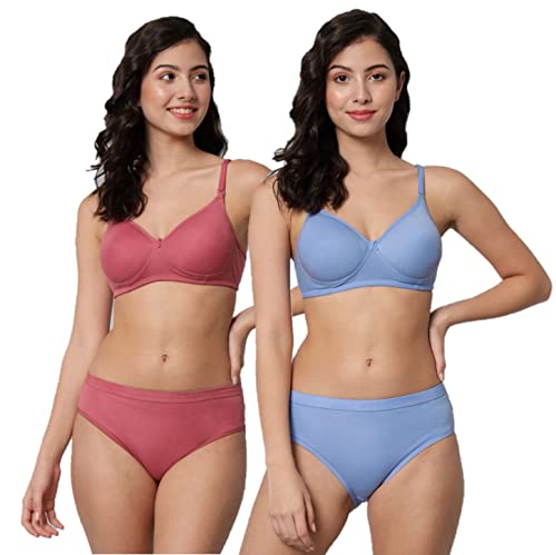 Image of Women Sexy Cotton 2 Piece Bra and Panties Lingerie Set for Honeymoon | Anniversary | Everyday Bra Panty Combo