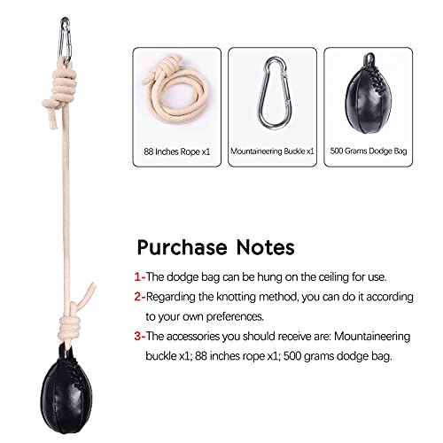 INNOLIFE Boxing Slip Bag, Boxing Dodge Hide Speed Bag Maize Ball Leather Ball for Reflex Training, Boxing, Kickboxing, MMA Pendulum Training Filler Included - Thumbnail 4