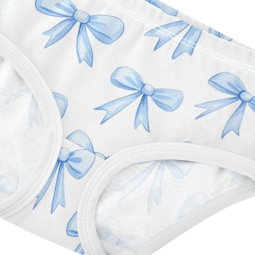 Wusikd Blue Bows Girls' Underwear Cotton Girls Briefs Soft Toddler Underwear 2T4