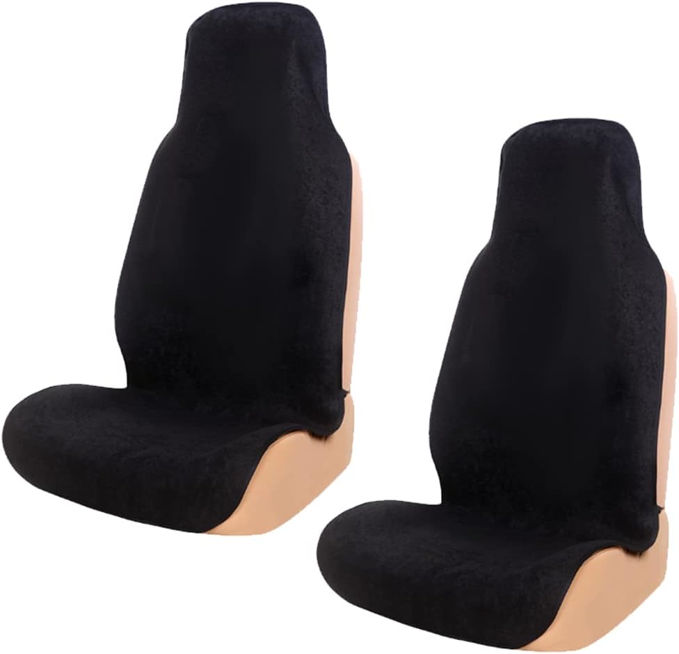 DAYONG Seat Covers, 2 Pcs Breathable Car Seat Protector, Universal Fit for Auto Truck Van SUV, Non-Slip Bucket Seat Save Your Leather & Cloth Seats (Black)