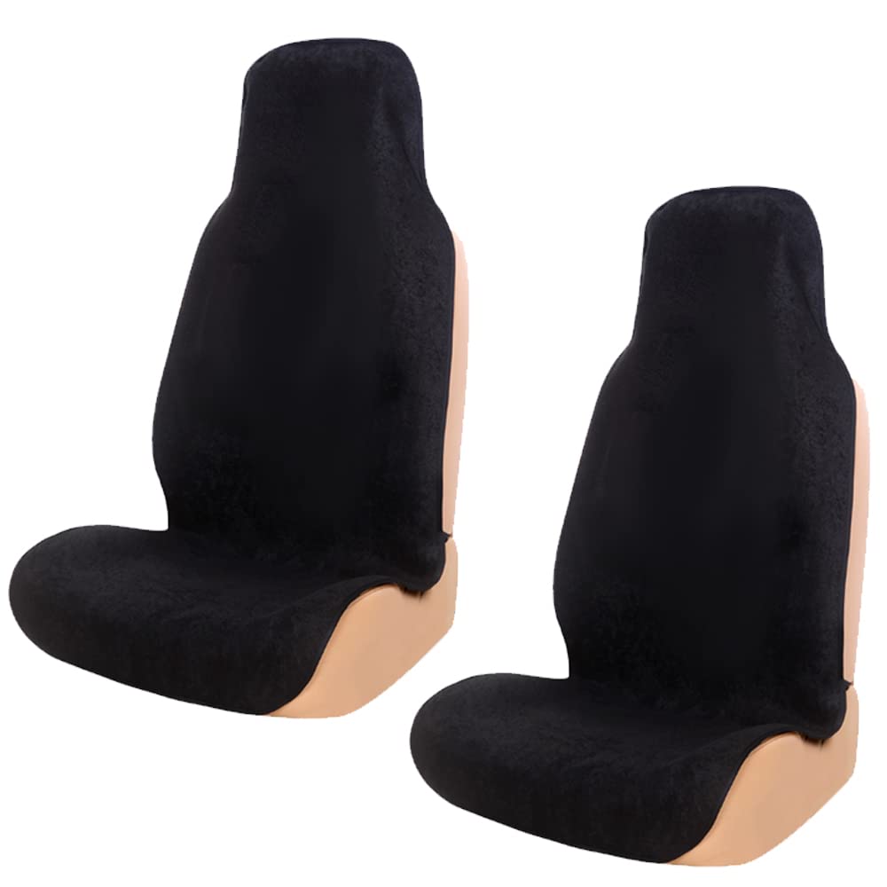 DAYONG Seat Covers, 2 Pcs Breathable Car Seat Protector, Universal Fit for Auto Truck Van SUV, Non-Slip Bucket Seat Save Your Leather & Cloth Seats (Black)