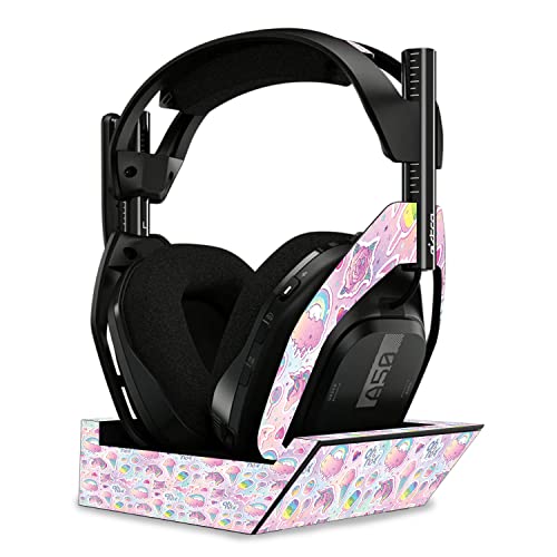 Image of MightySkins Glossy Glitter Skin Compatible with Astro A50 Wireless Headphones + Base Station (Gen 4) - Unicorn Popsicle | Protective, Durable High-Gloss Glitter Finish | Easy to Apply