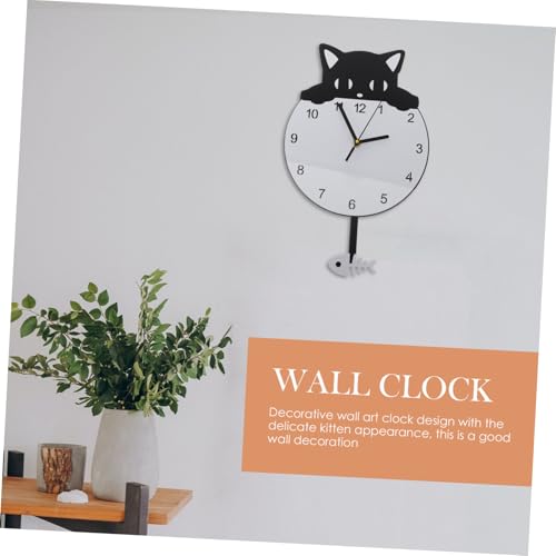 Horloge murale chaton silencieuse en acrylique pour stopper le bruit - 8