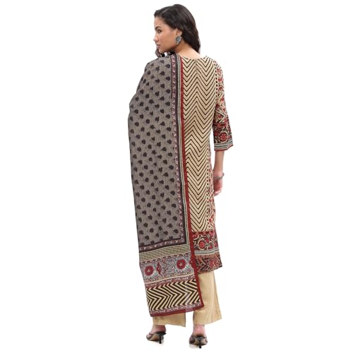 Image of BIBA Women Modal Asymmetric Printed Suit Set