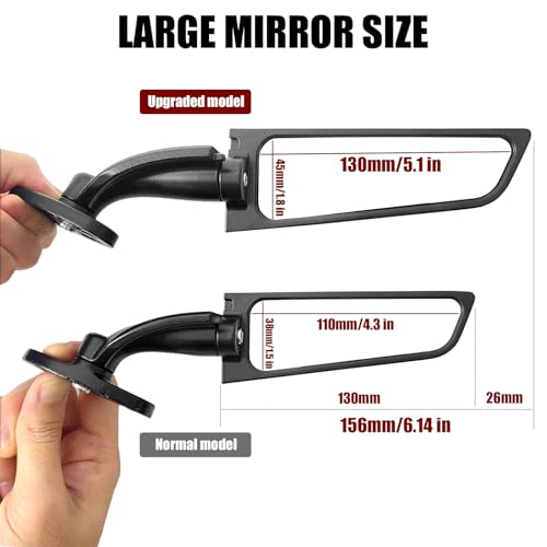 Image of Large Size Motorcycle Mirrors Stealth Wind Wing Side Rearview Mirrors Compatible With 2025 Kawasaki Ninja 500 Ninja 650 Ninja 400 300 2025 ZX6R ZX10R ZX4RR ZX14R GSXR 1000 600 750