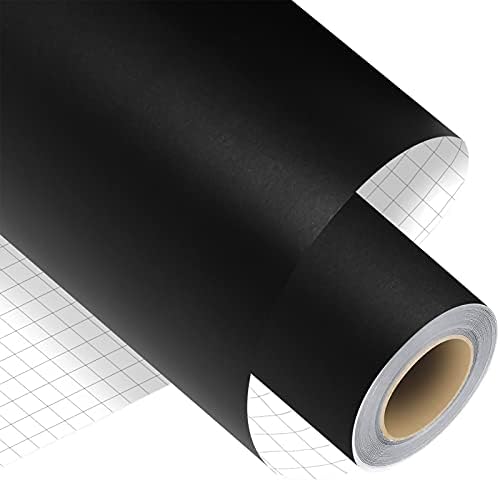 Madlie Matte Black Permanent Adhesive Vinyl Roll - 12" x 15 FT Permanent Vinyl for Craft，Signs, Scrapbooking and Other Craft Cutters.