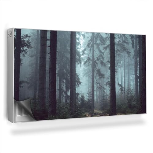 Alfombrilla Magnética 110x60 cm Protección contra el Polvo y Daños Magnético Panel Decorativo Fácil Instalación para Radiador - Vista del Bosque, Naturaleza, atmósfera Oscura.