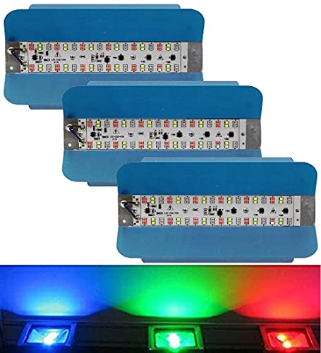 Image of MLD Multicolor 30W Automatic Colour Changing Light (Red, Green, Blue) waterproof LED Tungstun Loding RGB Flood Lights | Pack of 3
