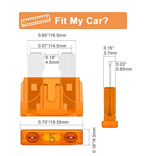 Car Automotive Rv Standard Fuses - Auto ATO Blade Fuse Assortment Kit (2A 3A 5A 7.5A 10A 15A 20A 25A 30A 35A) - Thumbnail 4