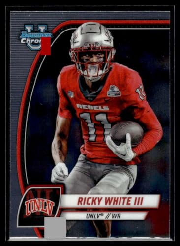 2024 Bowman University Chrome #153 Ricky White III UNLV Rebels RC Rookie NCAA Football Trading Card