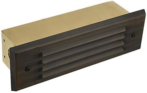 MarsLG BRS1 - Luz de paso extra ancha de paisaje de latón macizo con certificación ETL con placa frontal con listones en acabado de latón antiguo y