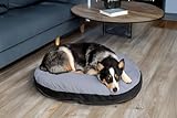 Karlie Kissen oval L: 90 cm B: 66 cm H: 10 cm grau-schwarz