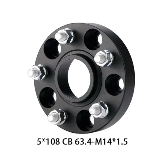 Entretoise de roue usinée M12x1.5 pour Ford Focus C-MAX 15mm Black - 6