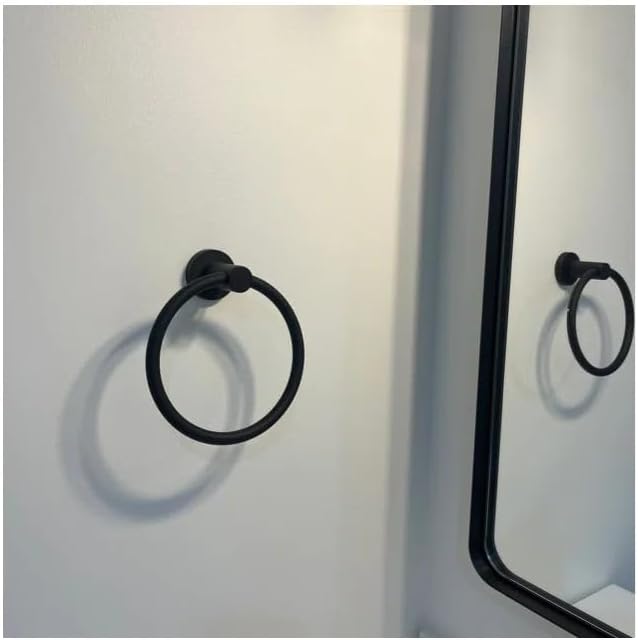 Matte Black Stainless Steel Wall Mounted Towel Ring Set