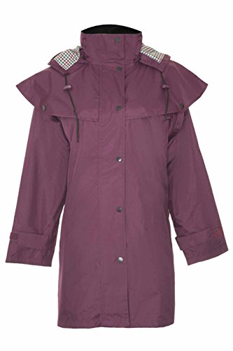 Image of Ladies Country Estate Windsor Waterproof Fabric Lined Riding Coat Plum 16